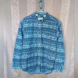 💎 L. L. Bean Women's Top Long Sleeve Button Down Shirt #0085